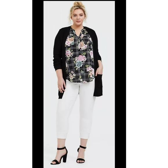 Torrid Harper Tank Top Plus Size 2 Size 18/20 Sleeveless Blouse Floral Plaid 2X - Picture 2 of 14